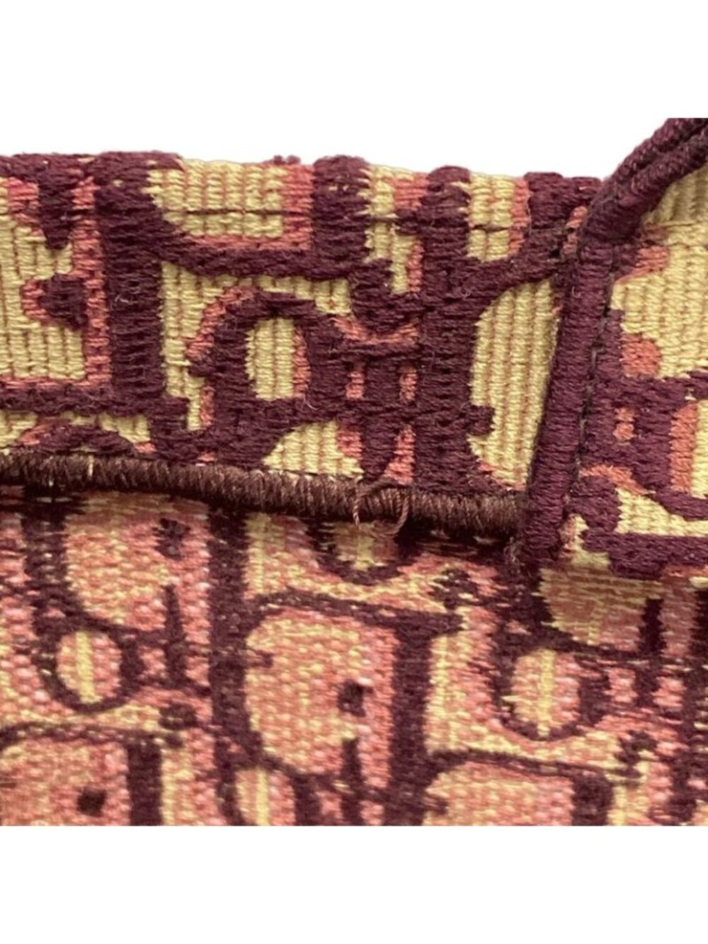 Dior Tote Book Beige Bordeaux Oblique Embroidery - Picture 12 of 15